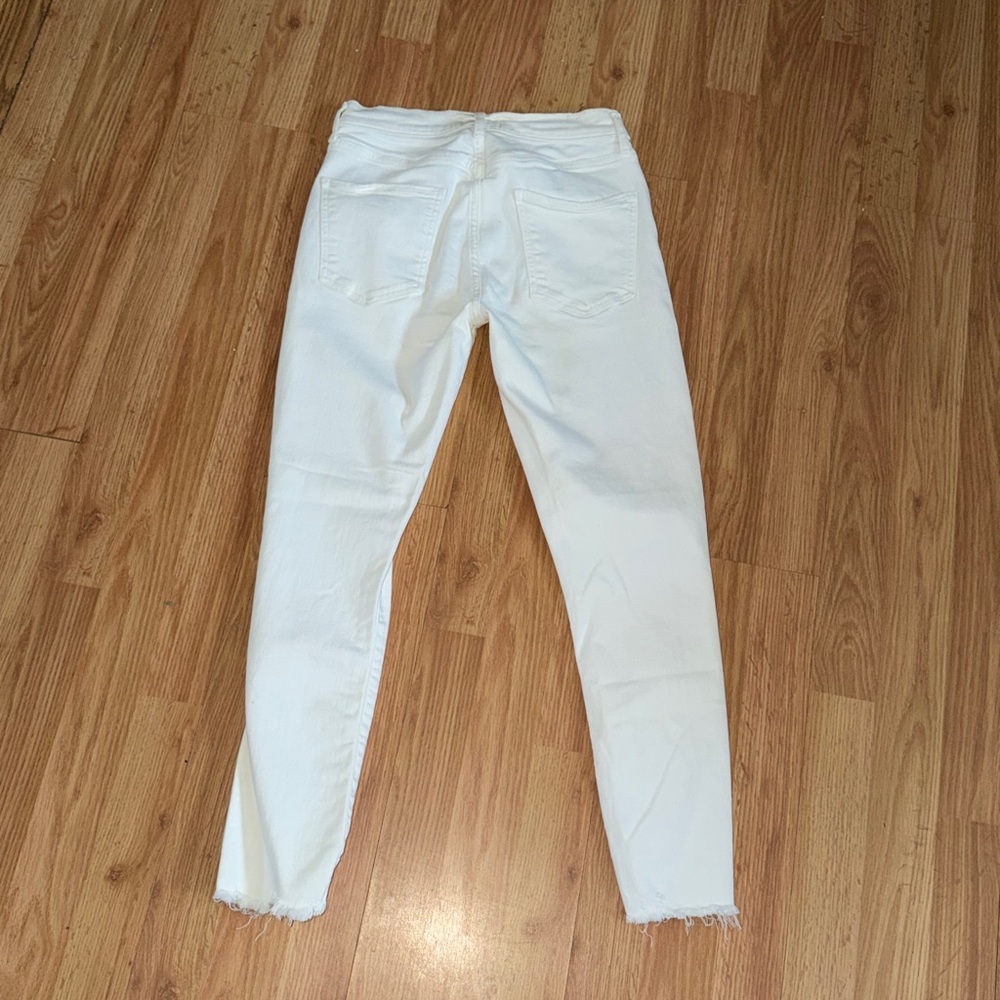 Agolde Sophie Crop Jeans Raw Hem Size 27 White - Picture 6 of 7